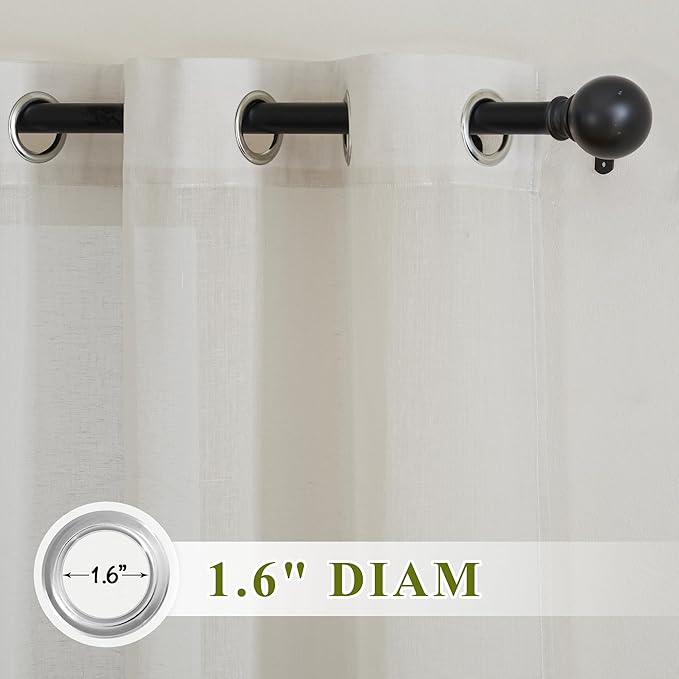 NICETOWN Natural Linen Curtains - Image 2