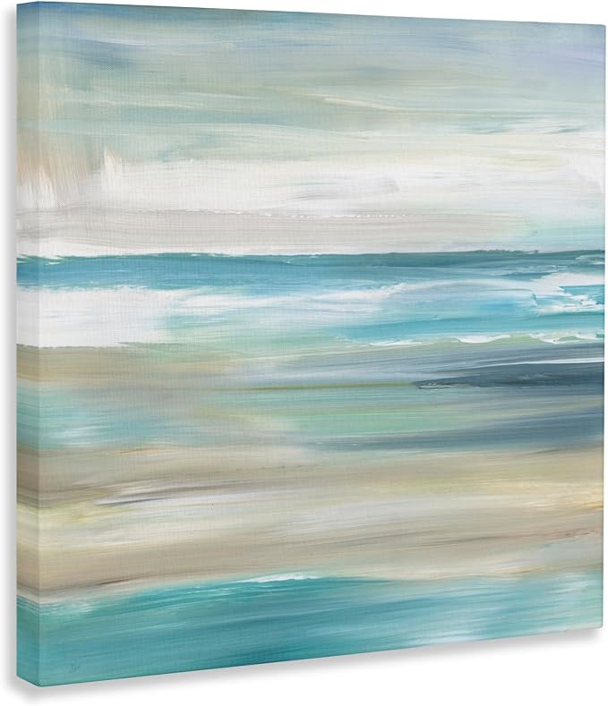 'Abstract Beach Sand Ocean Waves'| Canvas Art | Stupell Industries | 30 x 30 Inches, Easy to Hang and Sturdy, Made in USA, by Nan