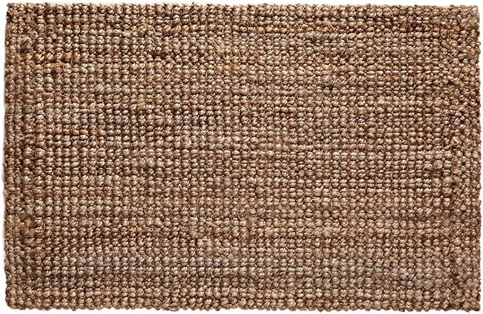 IRONGATE Jute Handspun Area Rug - Premium Jute Handwoven Reversible Chunky Textured Tan Beige Neutral Throw Accent Rug Carpet - Rustic Farmhouse Living Room Bedroom Den Study Décor -7'6"x9'6" Natural