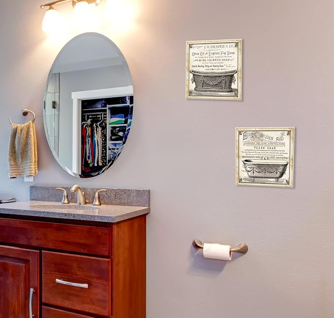 Stupell Home Décor Old English Tub Pears' Soap Wall Plaque Art, 12 x 0.5 x 12, Proudly Made in USA