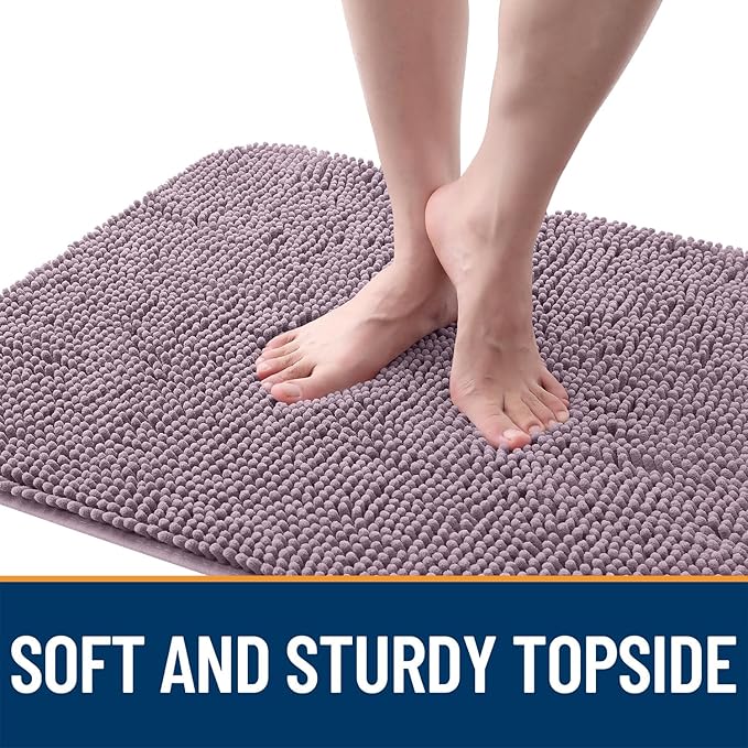 OLANLY Dog Door Mat for Muddy Paws 34x21, Absorbs Moisture and Dirt, Absorbent Non-Slip Washable Doormat, Quick Dry Chenille Mud Mat for Dogs, Entry Indoor Entryway Carpet for Inside Floor, Deep Plum