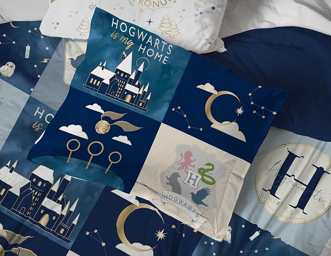 Harry Potter Twin Comforter Set 5 Piece Soft Hogwarts Bedding, Multi | Fantasy, Bed in a Bag, Comforter Sheets Sham Pillowcase, Official Product, Soft Microfiber, Machine Washable, Kids Gift