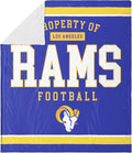 FOCO Los Angeles Rams NFL Team Property Of Sherpa Fleece Blanket