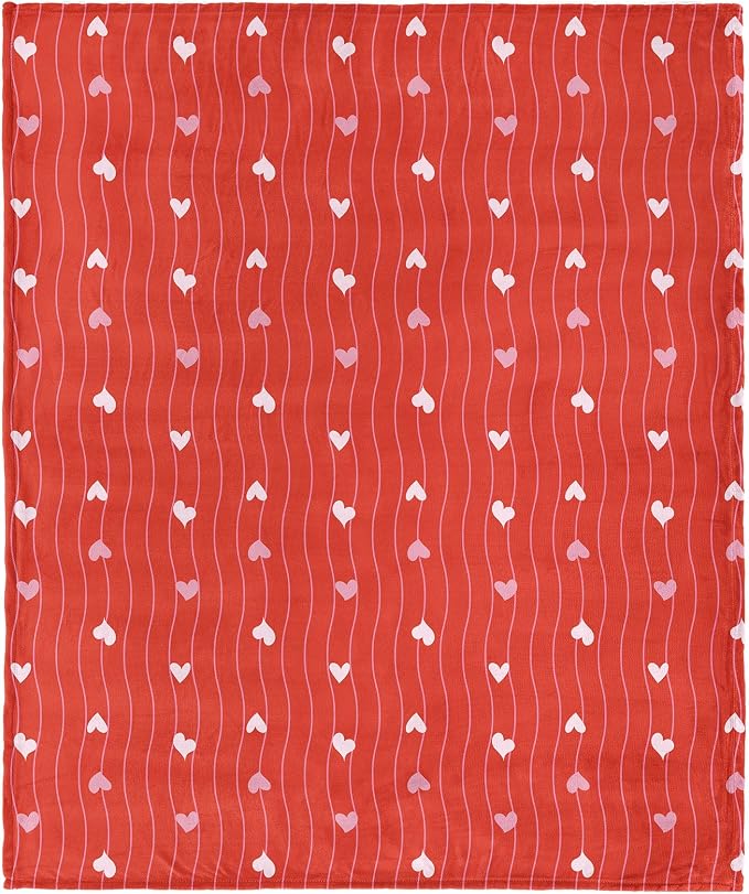 NORTHWEST Valentine's Day, Line Hearts, Silk Touch Throw Blanket 50 x 60 Inches