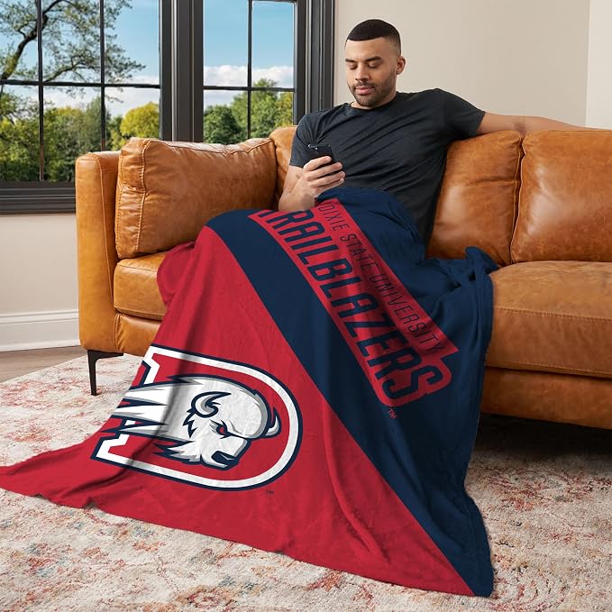 Northwest NCAA Silk Touch Throw Blanket, Ultra Soft Plush Polyester, Lightweight Warm Decorative Fan Gift, 46 x 60 in