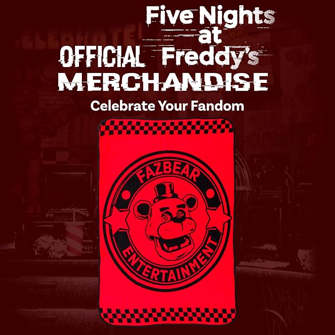 Silver Buffalo Five Nights at Freddy's, Fleece Throw Blanket, 45x60in | Special Delivery, Fazbear Entertainment, Soft and Cozy, 185 GSM