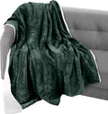 Elegant Comfort Throw Blanket, Reversible Sherpa Flannel, Ultra-Soft, Fuzzy, Cozy and Plush- All Season Lightweight Decorative Throw, 50 x 60 inches, Solid Sherpa Throw, Hunter Green