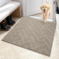 PURRUGS Dirt Trapping Door Mat 36" x 36", Non-Slip Machine Washable Entry Rug, Dog Doormat, Indoor Front Door Mat, Super Absorbent Entryway Rug for Muddy Shoes & Paws, Taupe