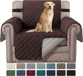 H.VERSAILTEX Chair Slipcover Reversible Chair Cover for Dogs Water Resistant Chair Cover for Living Room Washable Furniture Protector Cover Seat Width Up to 21"(Armchair, Brown/Beige)