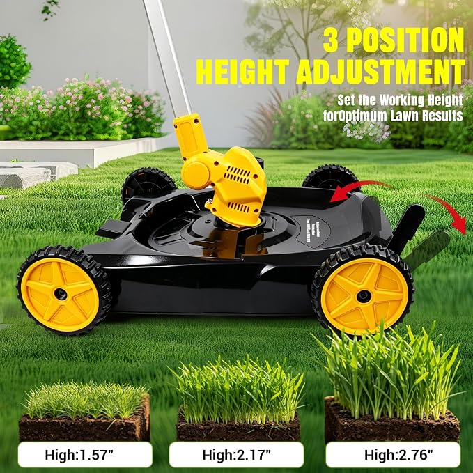 Cordless Lawn Mower Compatible with Dewalt 20v Battery, 3000W 3-in-1 Battery Powered Mower Brushless Grass Trimmer/Edger/Mini Mower/Brush Cutter for Small Yards, Push Mowers (Tool Only)