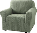 H.VERSAILTEX Armchair Cover 1 Piece Stretch Sofa Covers Anti-Slip Cover for Sofa Soft Dogs Slipcovers Washable Upgrade Thick Jacquard Fabric with Spiral Pattern(30"-40", Sea Grass)