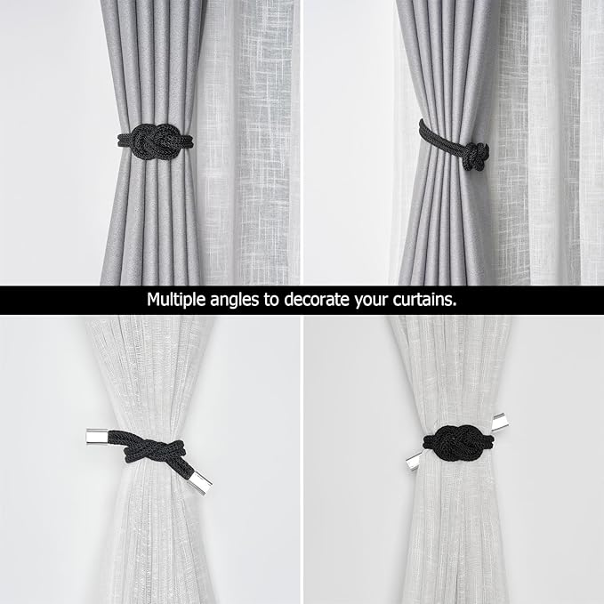 NICEEC 4 Pack Mini Magnetic Curtain Tiebacks Nordic Simple Style Drape Tie - Image 6