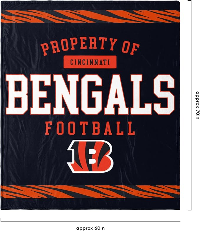 FOCO Cincinnati Bengals NFL Team Property Of Sherpa Fleece Blanket