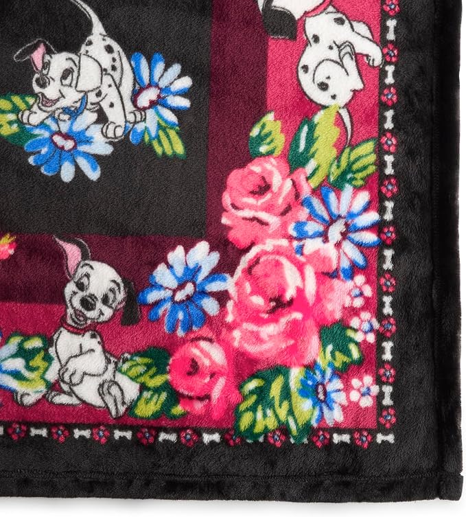 Vera Bradley Women's Disney Fleece Plush Throw Blanket, 101 Dalmatians, One Size
