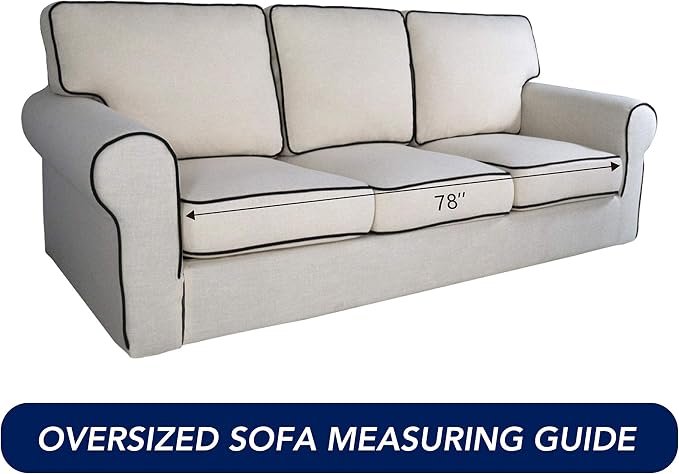 PureFit Stretch Oversized Couch Covers Fleece Sofa Slipcovers Cyan | 1-Piece Sofa Cover Washable Soft Couch Protector, Couch Slipcover with Non Skid Foam and Elastic Bottom for Kids, Dogs