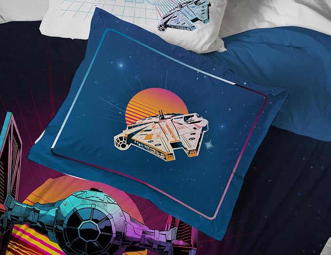 Jay Franco Star Wars Full Comforter Set 7 Piece Soft Bedding for Boys, Blue | Bed in a Bag, Comforter Sheets Shams Pillowcases, Official Product, Soft Microfiber, Machine Washable, Boys Gift