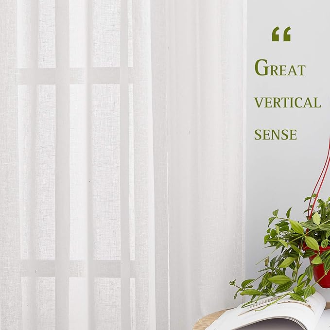 NICETOWN Linen Sheer Curtains 96 inches Long - Image 5