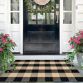 Brown and Black Buffalo Plaid Rug 2'4'' x 3'7'', Washable Farmhouse Non-Slip Checkered Doormat, Indoor Outdoor Floor Mat for Living Room, Bedroom, Entryway, Kitchen, Laundry Room