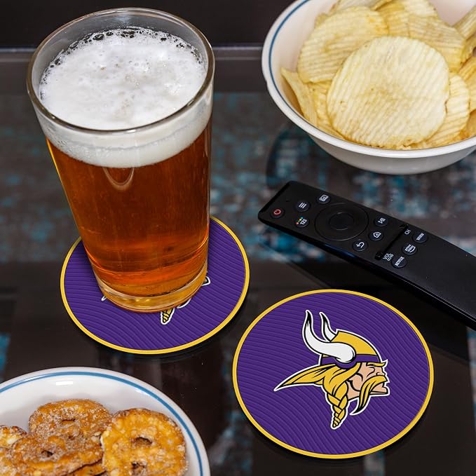 Rico Industries NFL Football Classic Favorites: PVC Coaster Set (4-Pack)
