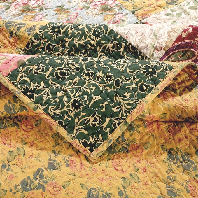 Greenland Home Antique Chic Quilted Patchwork Throw, 50" x 60" , Multicolor