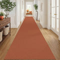IOHOUZE Washable Exrea Long Hallway Runner Rug 3x20 Non Slip Rubber Backed Kitchen Runner Entryway Runner Indoor, Woven Rugs Floor Carpet for Kitchen Hall Entryway, Burnt Orange/Tan