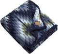 Wrangler - Reversible Throw Blanket, 50 x 60, Printed Sherpa Fleece Blanket for Bed & Couch, Cozy Decorative Throw, Dawn Aztec Blue