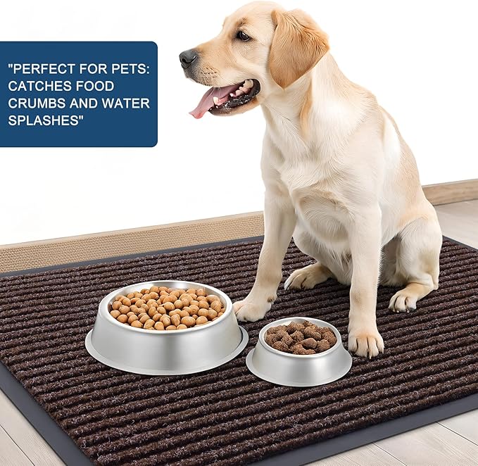 OLANLY Front Door Mat Indoor Outdoor Entrance, Waterproof Heavy Duty Doormat, Fade Resistant, Low Profile, Easy Clean Patio Porch Welcome Floor Mats for Entry, 71x30, Tan