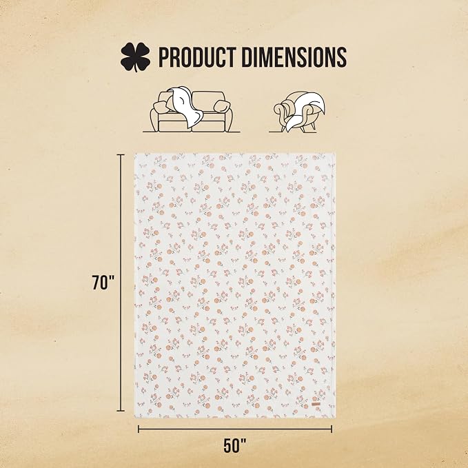 Lucky Brand Daisy Ivory Floral 50"X70" Cozy Plush Blanket - Premium Microfiber Throw for Luxurious Comfort and Style