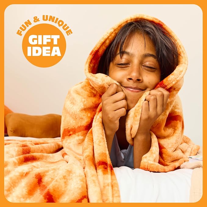 Cozy Concepts Co. Waffle Blanket by Relatable, Breakfast Throw Blanket | Back to School Gift or Dorm Decor for Teens, 65” Soft Fleece Blanket