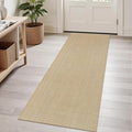 Rugalia Washable Woven Indoor Outdoor Runner Rug, 2x5 Natural Beige Cotton Rug Runners for Hallway Non-Slip Entryway Runner Rugs, Modern Neutral Throw Carpet for Kitchen Porch Entrance