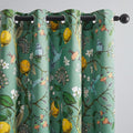 Topfinel 94 Inches Long Custom Curtains, Unique Cottagecore Whimsical Vintage Pretty Fun Floral Hummingbird Patterned Double Sided Grommet Green Print Drapes Two Pages for Bedroom Living Room Dining