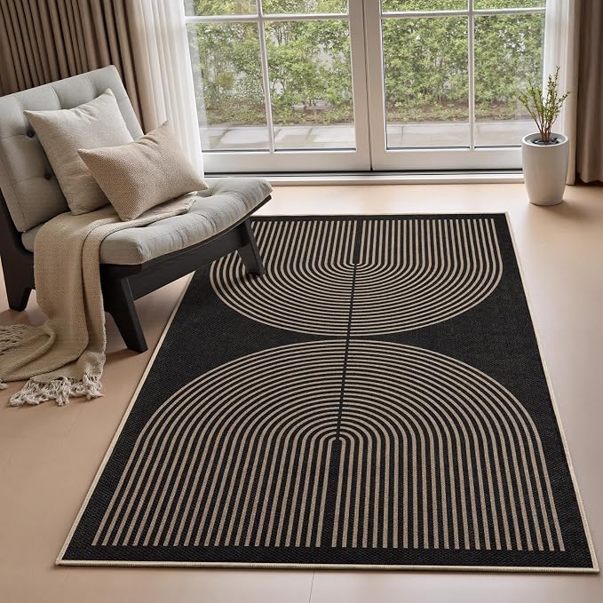 EDIMENS 3x5 Outdoor Rugs Easy Jute Porch Patio Rug Front Door Mat Entryway | Washable Non-Slip Geometric Rugs for Entryway Indoor Outdoor Farmhouse Rug Modern Carpet Area Rug for Living Room Kitchen