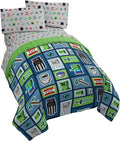 Minecraft Creeper Queen Comforter Set 5 Piece Kids Bedding for Boys, Multi | Zombie, Bed in a Bag, Comforter Sheets Pillowcases, Official Product, Soft Microfiber, Machine Washable, Boys Gift
