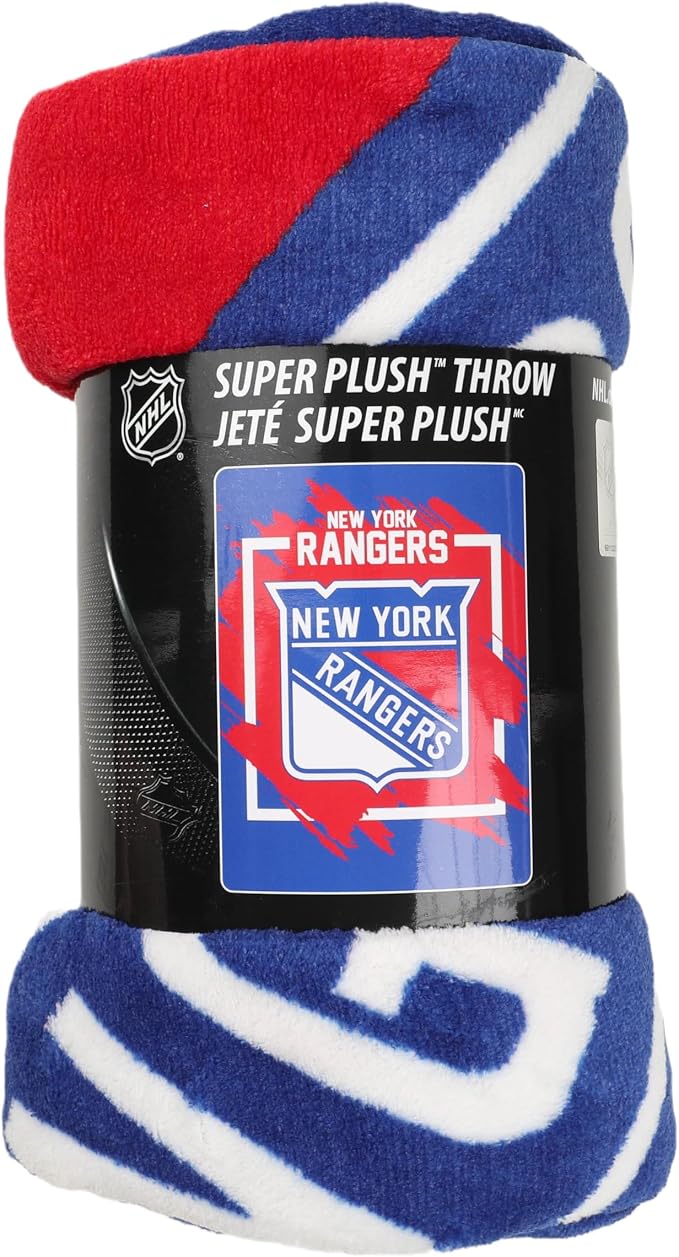 Northwest NHL New York Rangers Micro Raschel Throw Blanket, 46" x 60", Dimensional