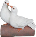 Hi-Line Gift Ltd Two Doves on Log Figurine, White