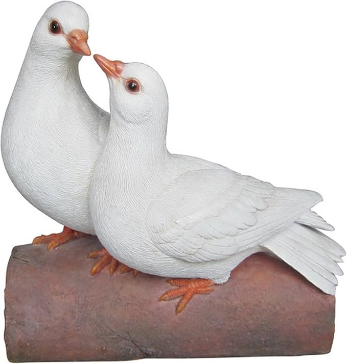 Hi-Line Gift Ltd Two Doves on Log Figurine, White