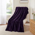 NICETOWN Purple Fleece Throw Blanket - Purple Lightweight Warm Super Soft Cozy Microfiber Blanket for Sofa, Couch, Bed, Camping, Travel, 50" x 60"