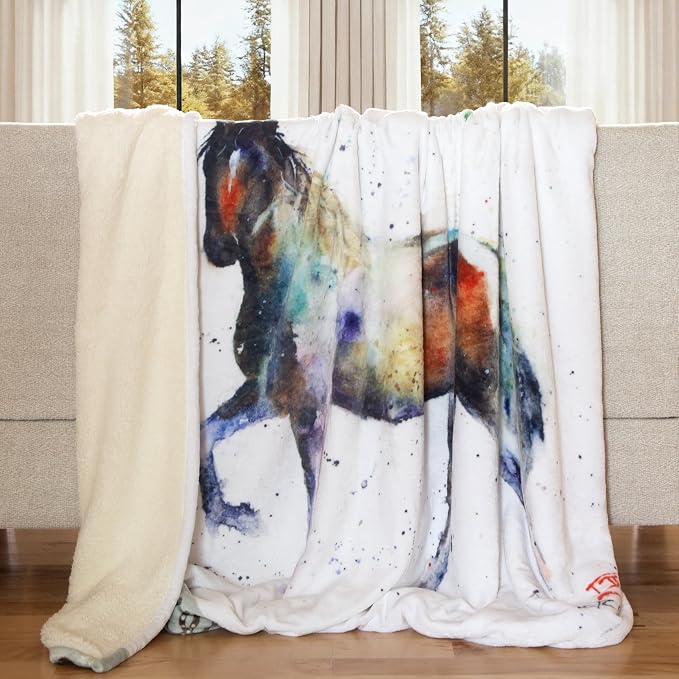 Carstens, Inc. Dean Crouser Plush Sherpa Fleece Oversized Throw Blanket 54" x 68", Steppin' Out
