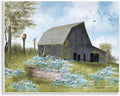 Stupell Industries 'Blue Floral Country Garden'| Wall Plaque Art | Stupell Industries | 14 x 11 Inches, Easy to Hang and Sturdy, Made in USA, by Billy Jacobs