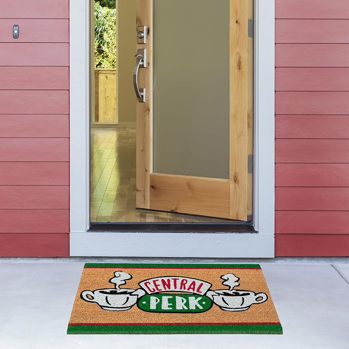 Gertmenian Friends Coir Doormat - 2x3 Welcome Mat (2-Pack), Ideal for High Traffic Areas in Front Door, Garage, Entryway - Paramount Central Perk/Welcome, 80028