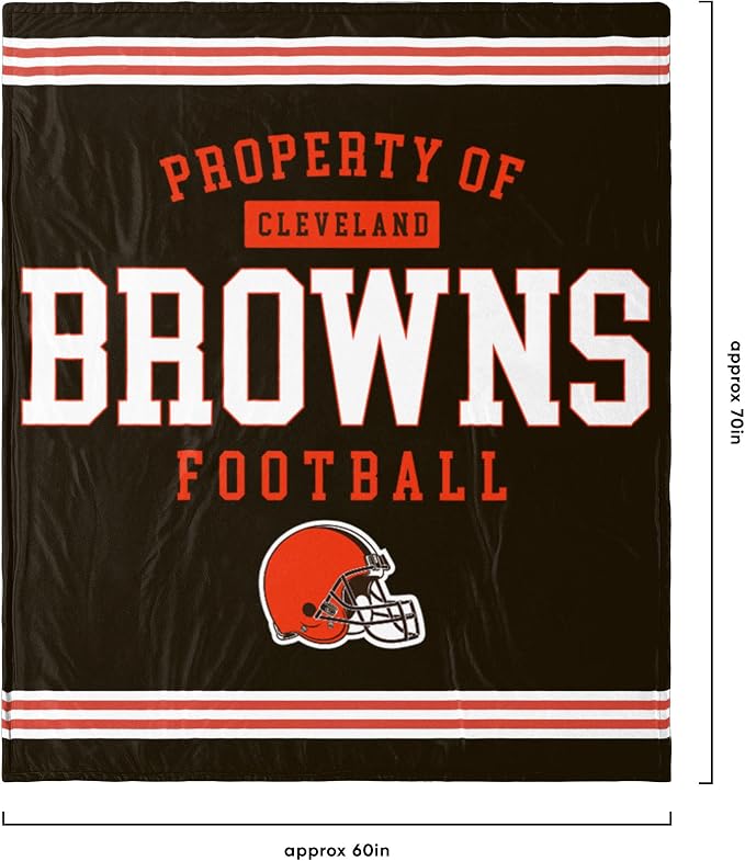 FOCO Cleveland Browns NFL Team Property Of Sherpa Fleece Blanket