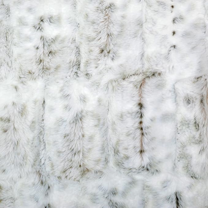 Americanflat Faux Fur Throw Blanket - Luxury 50x60 Extra Soft Plush Snow Leopard Fur, Reversible & Machine Washable Cozy Throw for Bed, Couch, Sofa, or Living Room Decor - Gray and White