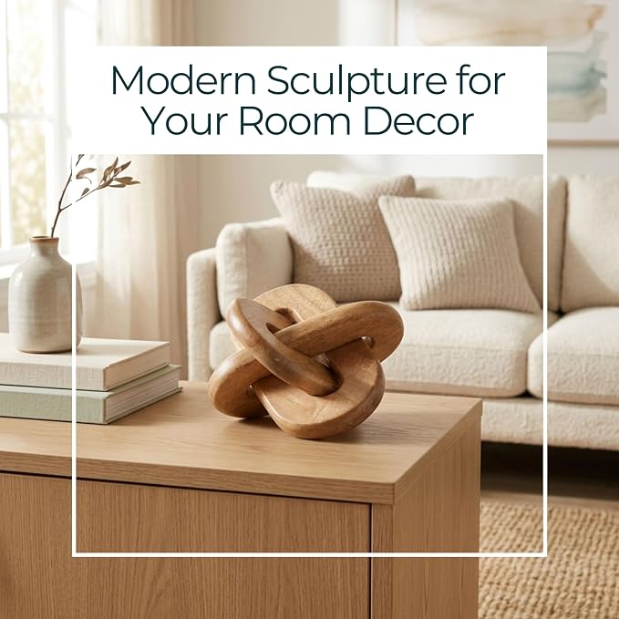 Home Decor and Bathroom Decor Sculpture - Room Display with Statues and Ornaments for Office Styling, Bookshelves or Living Room Decor Accent - Modern Coffee Table Arrangement - 10", Brown