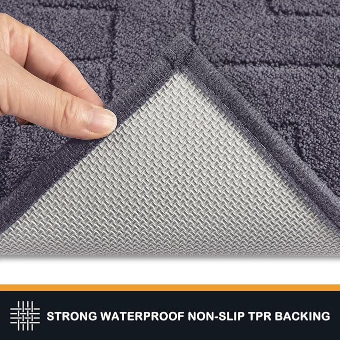PURRUGS Dirt Trapping Door Mat 24" x 59", Non-Slip Machine Washable Entry Rug, Dog Doormat, Indoor Front Door Mat, Super Absorbent Entryway Rug for Muddy Shoes & Paws, Grey