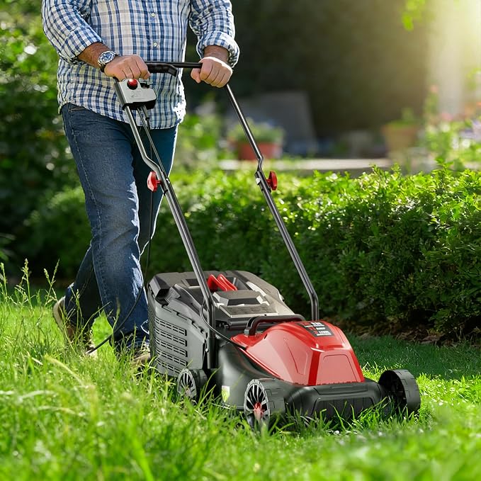 Baotree 12Amp 14" Corded Lawn Mower, 3-Height, 2-in-1 Mulch & Bag | Corded Electric, Lawn Care
