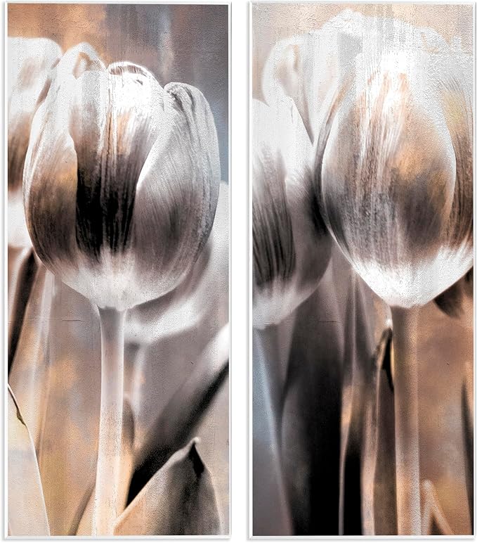 Abstract Tulip Floral, 7 x 17 Inch Mounted Print on Wall Plaque Set | Stupell Industries · By Kim Allen · Ready to hang · Made in USA