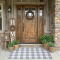 SEEKSEE Buffalo Plaid Outdoor Rug 3' x 5' Gray and White Front Door Mat, Layering Rug for Porch, Washable Doormat, Front Porch Rug for Outdoor Entrance Entryway Patio Porch Decor