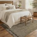 Collive 4' x 6' Moss Green Bedroom Area Rug, Modern Farmhouse Indoor Outdoor Rugs Boho Living Room Rug, Braided Comfy Bedside Mats Reversible Dining Room Carpet for Nursery Room Patio Decor