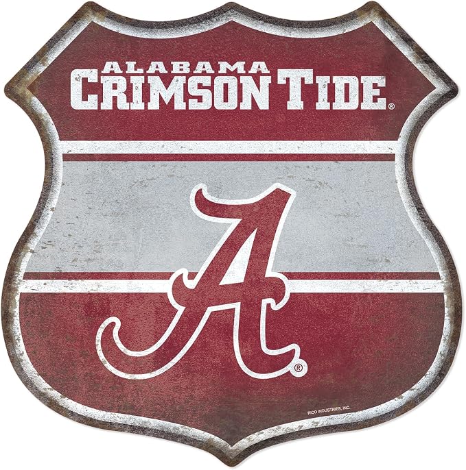Rico Industries NCAA Rustic 11.5" Metal Route Sign Home Décor/Dorm Room