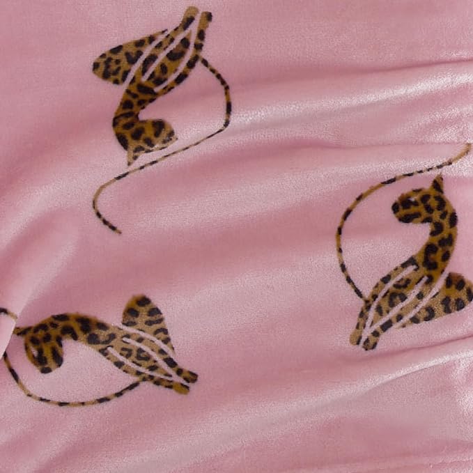 Baby Phat Oversized Plush Throw Blanket 60" x 70", Cheetah Tossed Logo Hot Pink
